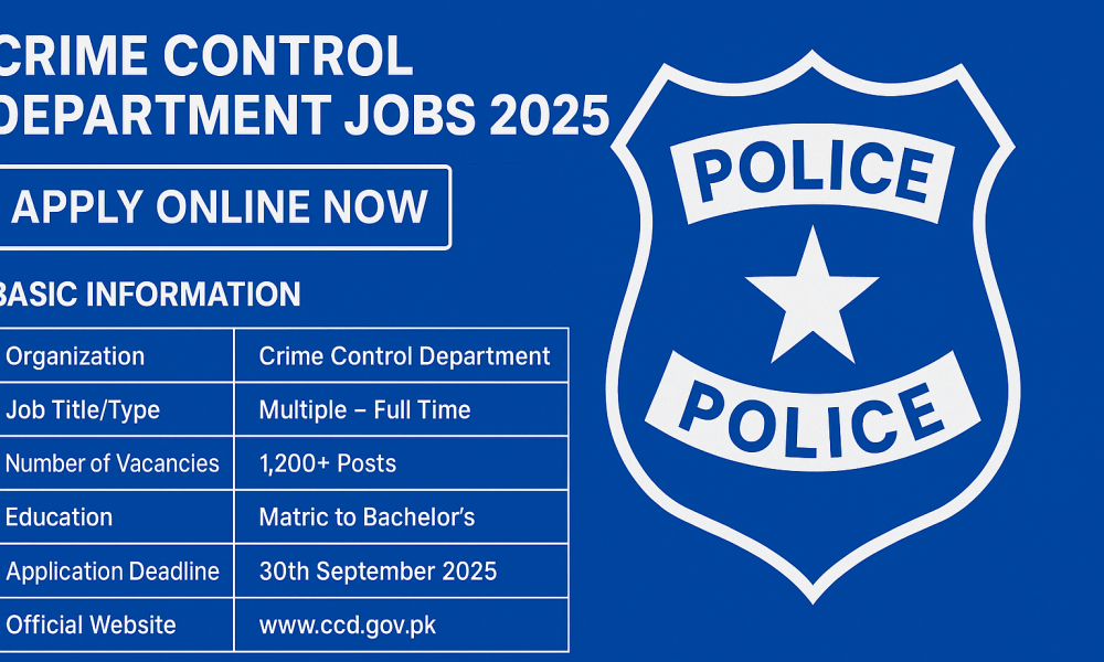 Crime Control Department Jobs 2025