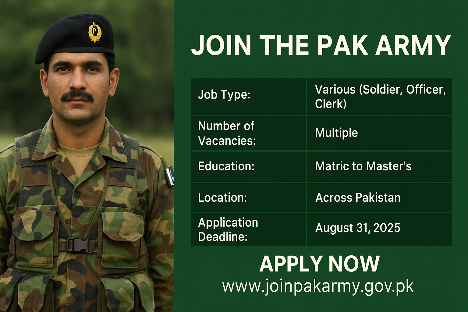 PAK Army jobs 2025
